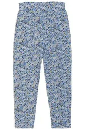 Minymo Relaxhose MIPants AOP geblümte Stoffhose mit elastischem Bündchen blau 110