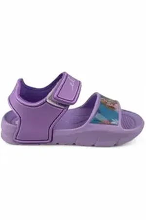 Disney Frozen Anna Sandale (2-tlg) Mädchen Strandschuhe mit Klettverschluss Gr. 22 - 33 blau|lila 32-33 EU
