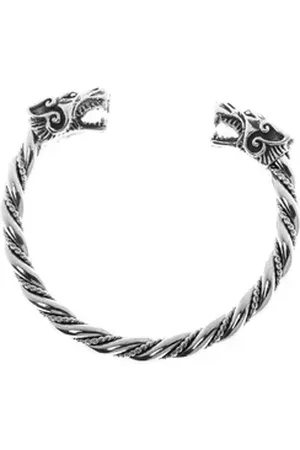 HOPLO Armband Armreif Wikinger-Drachen echt Silber gross silberfarben