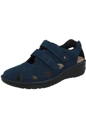 Berkemann Weiblich Work Larena Halbschuh Leder Klettschuh blau 6,5