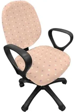 Abakuhaus Bürostuhlhusse dekorative Schutzhülle aus Stretchgewebe, Rosa Retro Vintage Lilac Dots weiß