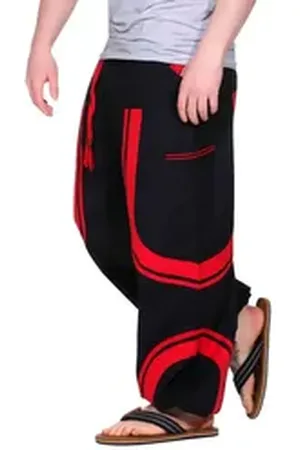 Kunst und Magie Cargohose KUNST&MAGIE trendige Baggyhose bunte Hippiehose Cargo Hose rot|schwarz 4XL