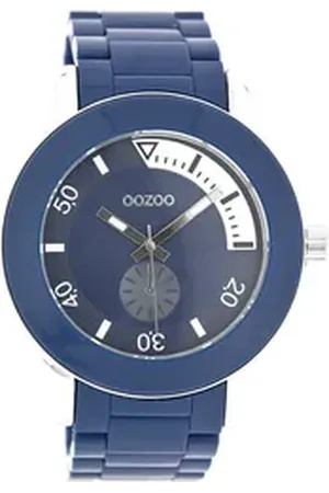 Oozoo Quarzuhr Damen Armbanduhr blau Analog, (Analoguhr), Damenuhr rund, groß (ca. 45mm) Kunststoffarmband, Fashion-Style blau
