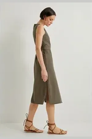 Koton Midikleid Midi Länge Kleid grün 36