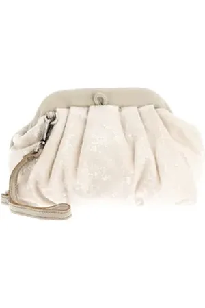 Caterina Lucchi Clutch Violante Pochette, aus echtem Kalbsleder beige