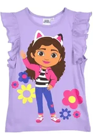 Gabbys Dollhouse Rüschentop Gabby Mädchen Top mit Rüschen aus Baumwolle Gr. 98 - 128 cm lila|rosa 128 cm