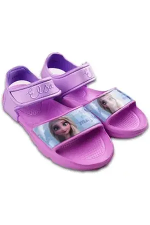 Disney Frozen Die Eiskönigin Elsa Kinder Mädchen Sandalen mit Klettverschluss Sandale Gr. 22 bis 33 lila 22-23 EU