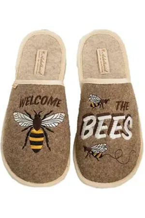 Adelheid Bees Filzpantoffel Pantoffel beige|grau 40/41