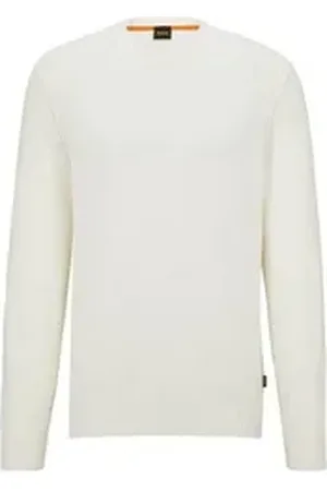 HUGO BOSS Rundhalspullover Rundhalspullover für Herren in offwhite offwhite (1-tlg) weiß