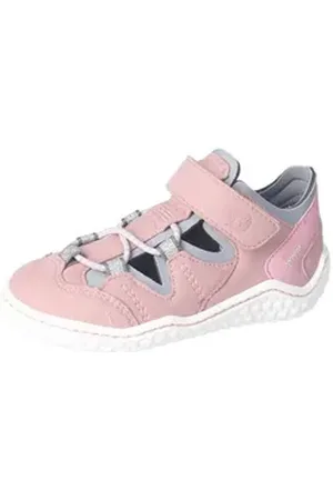 Ricosta Halbschuhe Lederimitat/Textil Klettschuh grau|rosa 35 EU