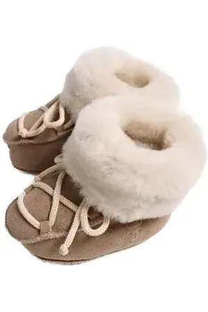 Kaiser Babyschuh Wiki Lammfell Krabbelschuh beige|braun 20-21 EU
