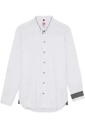 SPIETH & WENSKY Trachtenhemd Trachtenhemd - FREISING - weiß/dunkelrot, weiß/grau grau 47/48 (XXXL)