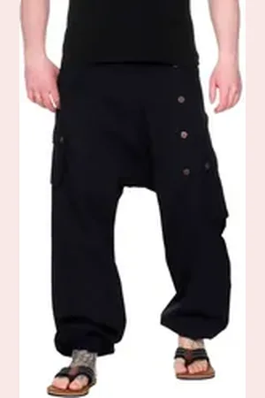 Kunst und Magie Haremshose Haremhose Baggyhose Pluderhose Hippiehose Cargo Hose schwarz XXL