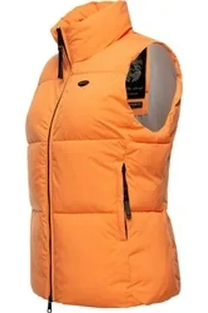 Ragwear Steppweste Ailish Wasserdichte Damen Weste ideal für die Übergangszeit orange 6XL (52)