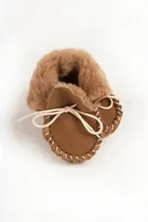 Kaiser Baby-Mokassin Lammfell Krabbelschuh aus echtem Lammfell braun 20-21 EU