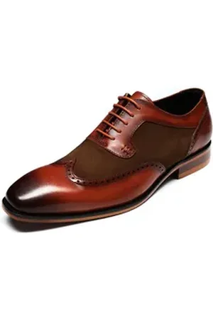 Allthemen Schnürschuh Schnürschuh mit klassischer Ziernaht Businessschuhe Glattleder braun 42 EU