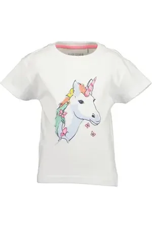 Blue Seven T-Shirt Mädchen T-Shirt Einhorn weiß (1-tlg) weiß 128