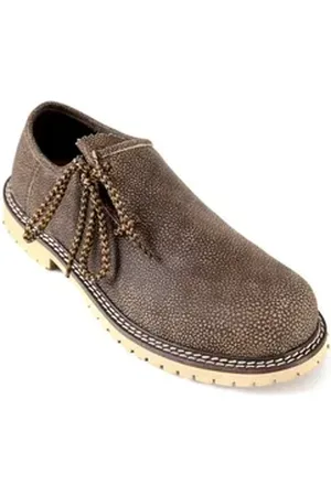 Almbock Trachten Haferlschuhe Nubukleder Schnürschuh (2-tlg) mittelbraun (antik-smokey) braun 40 EU