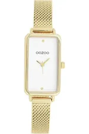 Oozoo Quarzuhr Damen Armbanduhr Timepieces Analog, (Analoguhr), Damenuhr rechteckig, extragroß (19x31mm) Metallarmband, Fashion-Style goldfarben