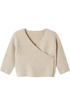 Vertbaudet Strickjacke Weiche Baby Wickeljacke beige|weiß 68