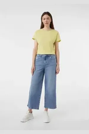 Comma, Comma casual identity 7/8-Jeans Jeans-Culotte mit Waschung Waschung blau 40