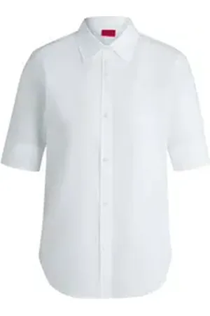 HUGO BOSS Kurzarmbluse weiß 40