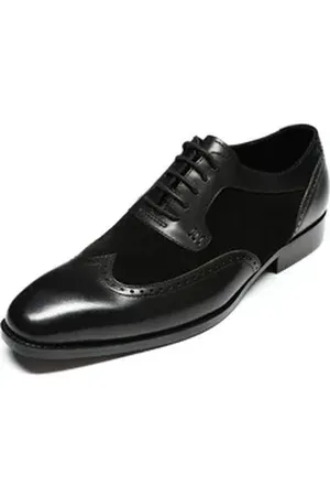 Allthemen Schnürschuh Schnürschuh mit klassischer Ziernaht Businessschuhe Glattleder schwarz 44 EU
