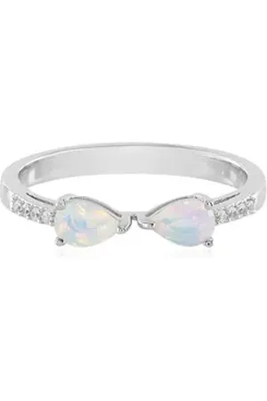 Cavill Silberring Schicker äthiopischer Welo Opal & CZ Sterling Ring, 0,43ct (1-tlg) beige|silberfarben 60