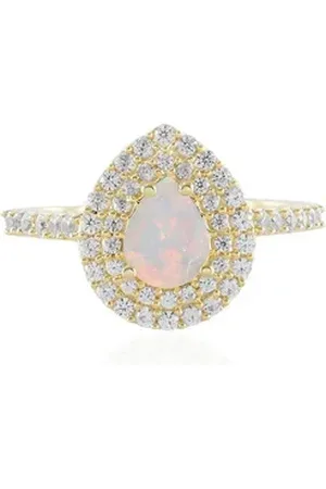 Cavill Silberring Eleganter äthiopischer Welo-Opal Ring aus vergoldetem Silber, 0,532ct (1-tlg) beige|silberfarben 53