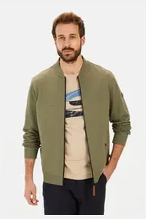 Camel Active Sweatjacke mit Stehkragen grün S