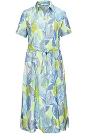 Bianca Hemdblusenkleid HENRIKA mit modernem mehrfarbigen Druck in Trendfarben blau 48