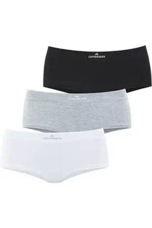 &Copenhagen Panty mit Logodruck am Bund (3er-Pack) aus softer Bio-Baumwollqualität grau|schwarz L (40)