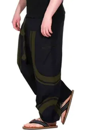 Kunst und Magie Cargohose KUNST&MAGIE trendige Baggyhose bunte Hippiehose Cargo Hose schwarz 4XL