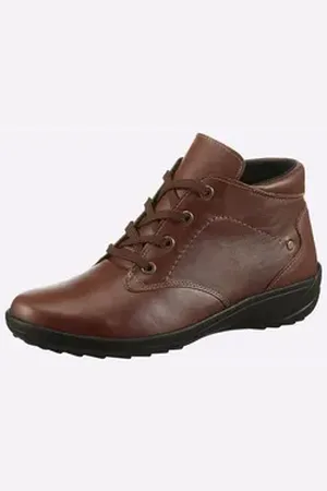 airsoft comfort+ Schnürstiefelette Stiefelette Wechselfußbett, Flexible Laufsohle braun 41 EU