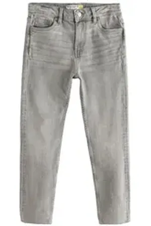 Next Straight-Jeans Relaxed Fit Jeans mit unversäumtem Saum (1-tlg) grau 31