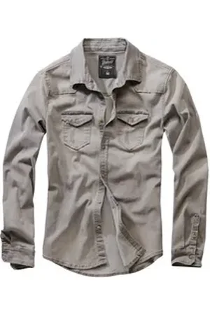 Brandit Brandit Langarmhemd Riley Denim Shirt Long Sleeve grau 4XL
