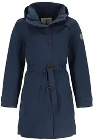 Blue Wave Funktionsmantel Damen Funktions-Trenchcoat Jennifer - Regenjacke mit Dekorknöpfen blau 54