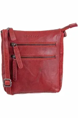 Bagsac Schultertasche Casual Damen Umhängetasche B487002 (ein Stück, 1-tlg), Innenfächer rot