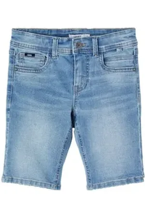 NAME IT Jeansshorts Jungen Jeans kurz im Used-Look blau 116
