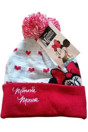 Disney Strickmütze Minnie Mouse Strickmütze für Mädchen, Rot-Grau, 100% Acryl, 52 & 54 rot 52
