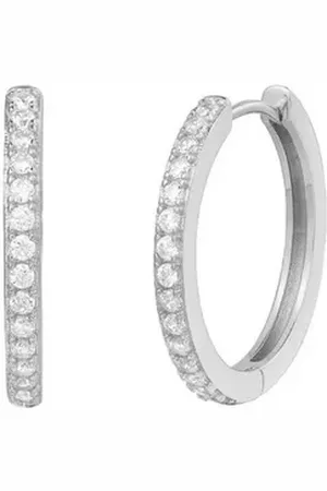 Xenox Paar Ohrstecker Creolen Ohrringe Damen Zirkonia Sterlingsilber 20 mm XS10354