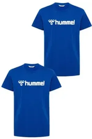 Hummel T-Shirt 2er-SET T-Shirt mit Logo Print aus Bio-Baumwolle (2-tlg) hmlGO 2.0 LOGO T-SHIRT S/S KIDS blau 164