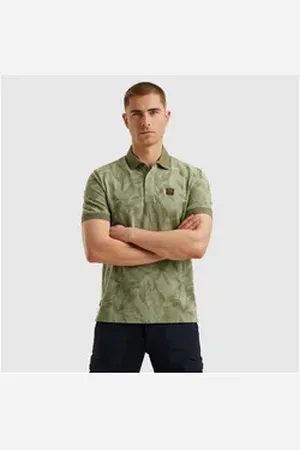 PME Legend™ Poloshirt Short sleeve polo two tone pique printed mit All-Over Print grün XL