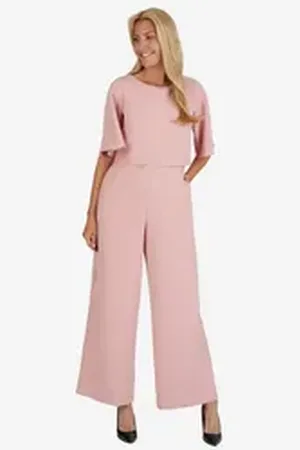 Kleo Jumpsuit (1-tlg) mit Bindeschlaufen am Rücken rosa 42