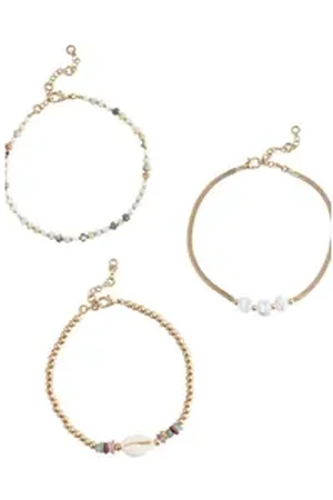 Next Fußkette Fußkettchen mit Perlen und Muscheln (1-tlg) goldfarben