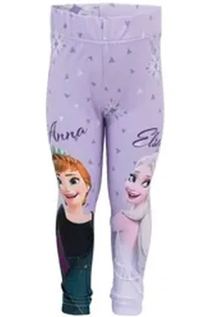 Disney Frozen Leggings Die Eiskönigin Elsa Anna Kinder Leggings Gr. 92 bis 128 lila 122/128