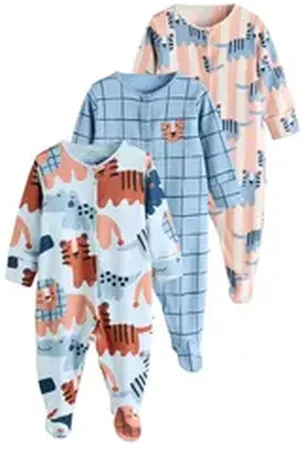 Next Schlafoverall Schlafanzüge für Babys, 3er-Pack (3-tlg) blau 74-80 (9-12 Mon.)