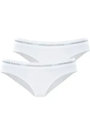 &Copenhagen Bikinislip mit softem Logobund (2er-Pack) aus gerippter Bio-Baumwollqualität weiß XS (34)