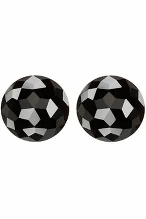 Gemshine Paar Ohrhänger Onyx vollfacettiert goldfarben