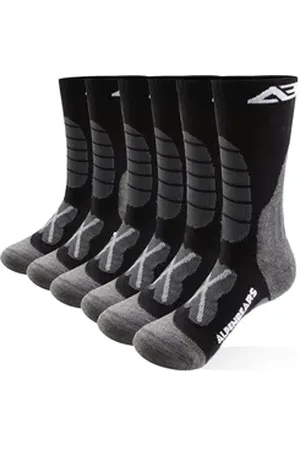 Alpen Wandersocken 2er-Set Socken braun Gr. L (3-Paar) Funktionssocken Sportsocken Trecking Wandersocken Outdoor Socken schwarz Gr. L
